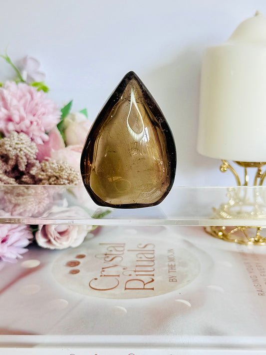 Stunning Smokey Quartz Carved Puffy Flame | Freeform