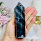 High Grade Rainbow Fluorite Tower 345g 13cm