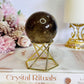 Supports Anxiety & Depression ~ Smokey Quartz Sphere on Gold Stand 10cm