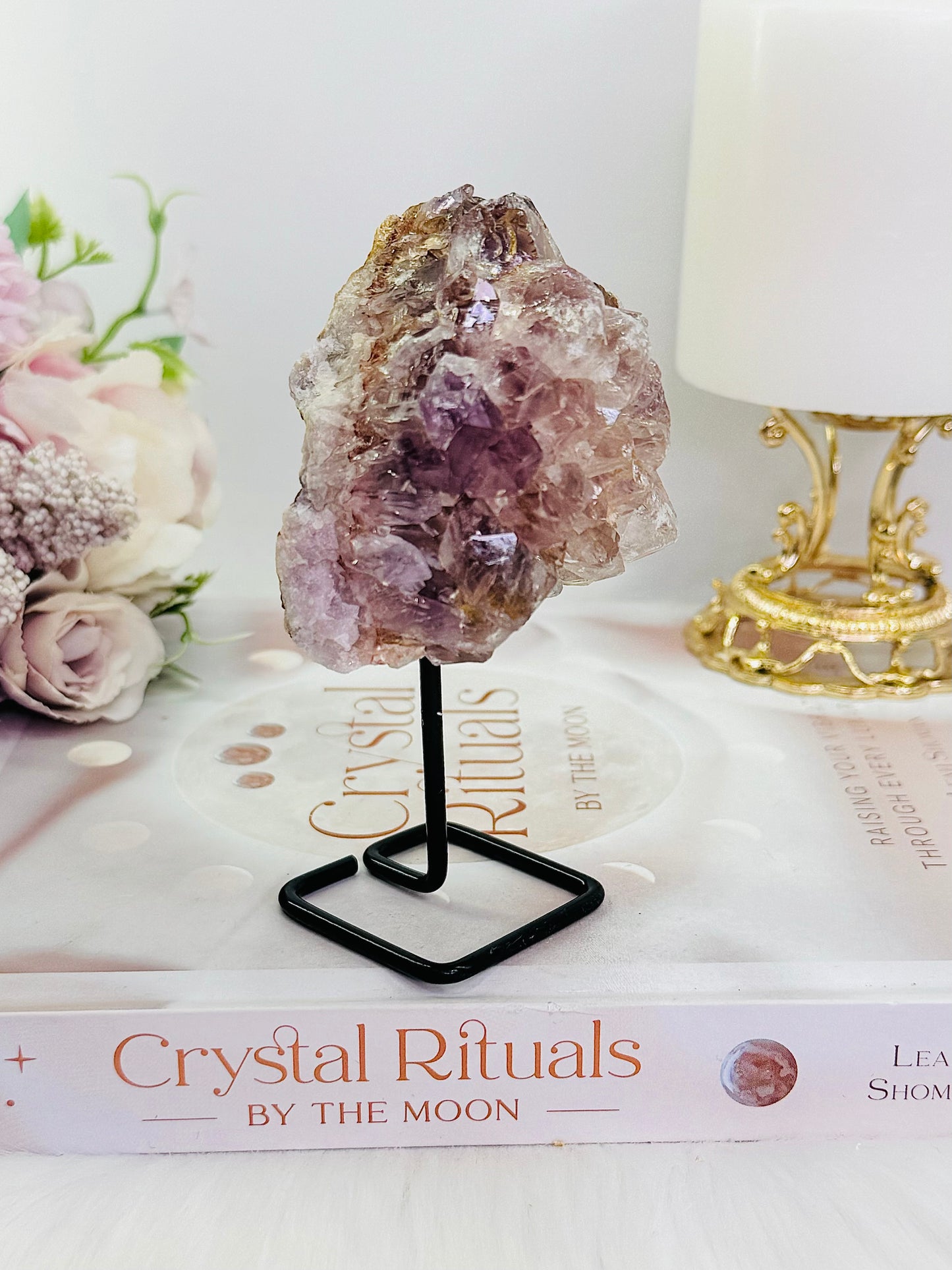 Druzy Pink Amethyst Cluster On Stand 12cm