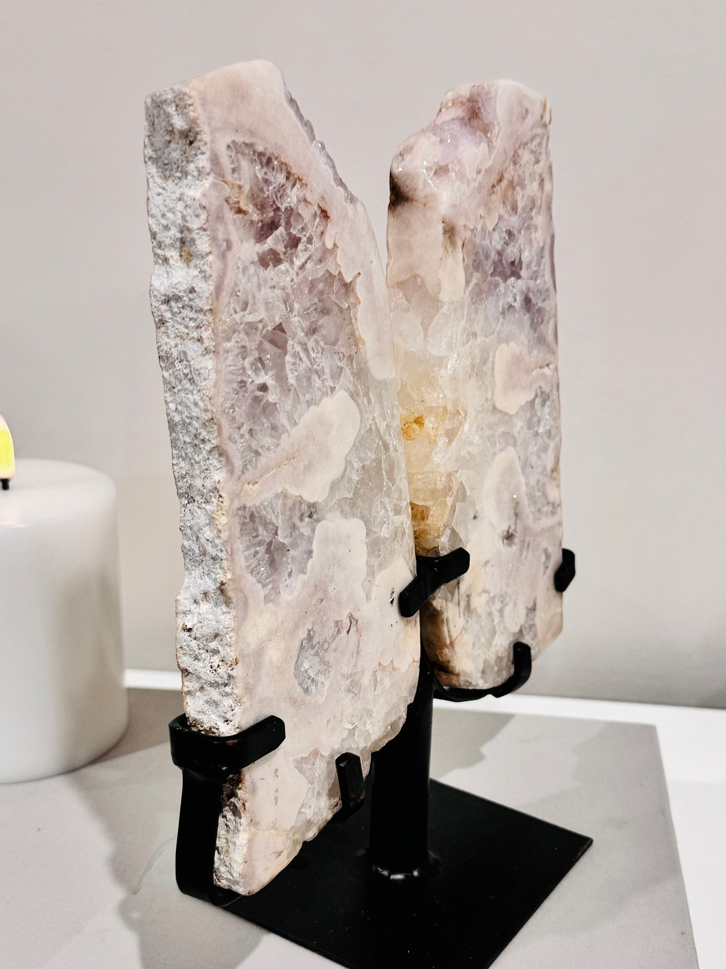 Huge Chunky High Grade Pink Amethyst Angel Wings 1.92KG 25cm with Stunning Crystallisation