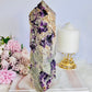 Huge Naturally Formed Purple Cubed Fluorite in Matrix Carved Tower | Generator 22.5cm