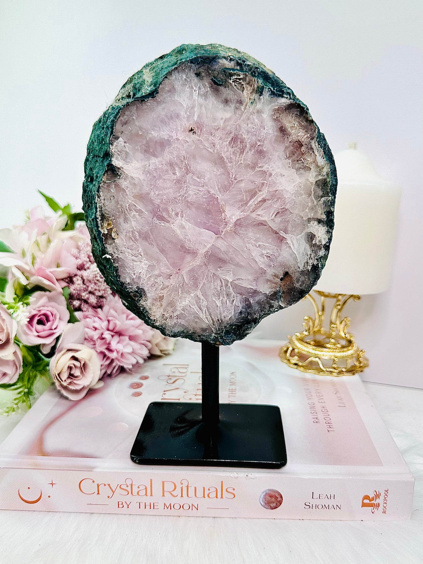 ⚜️ SALE ⚜️ My Beauty!!!! Divinely Stunning Large Chunky 22cm 1.06KG Amethyst Natural Slab On Stand