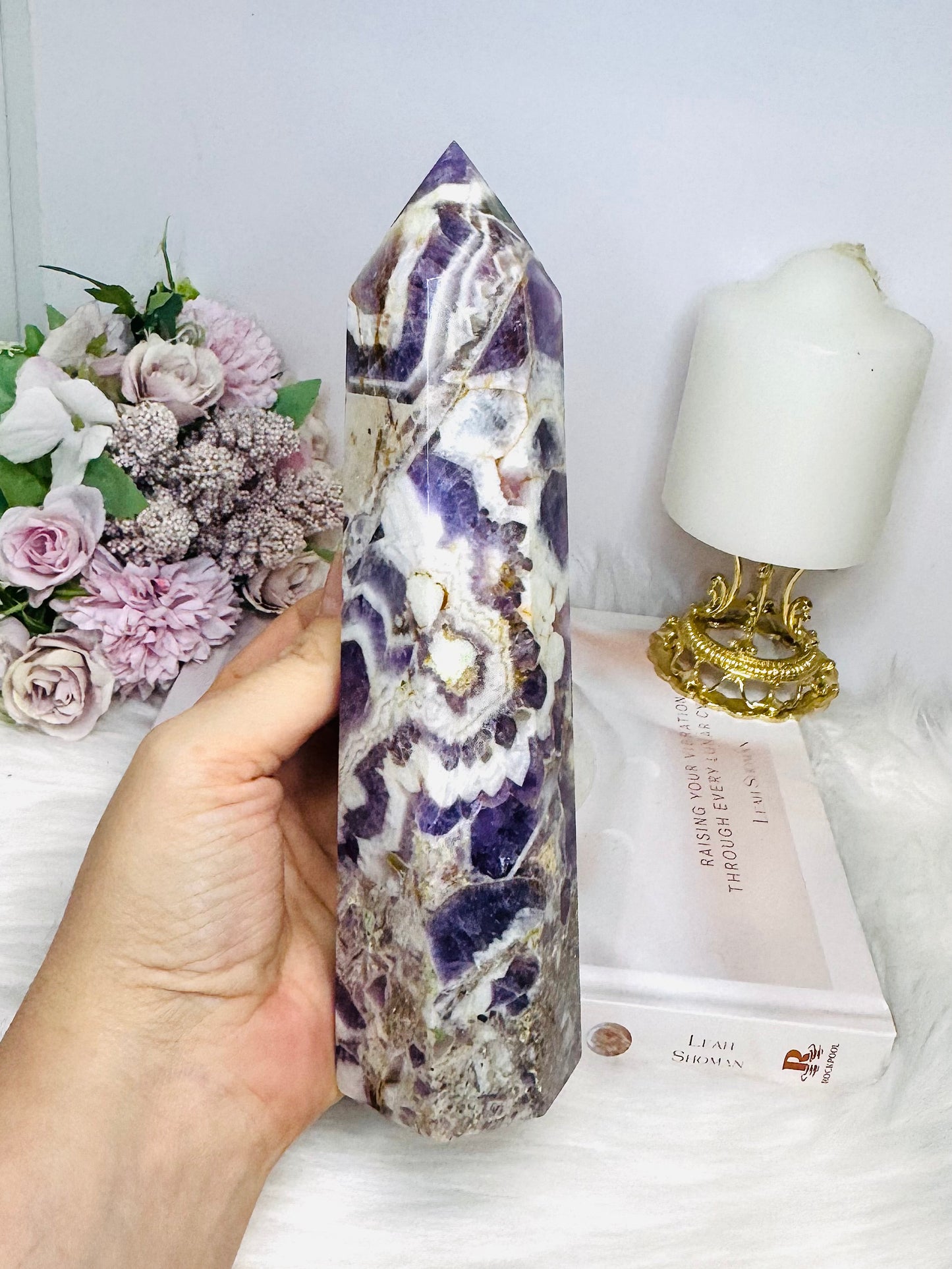 Large Dream | Chevron Amethyst Tower 20.5cm 742g