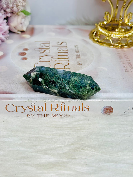 Moss Agate Double Terminated Point 7.5cm