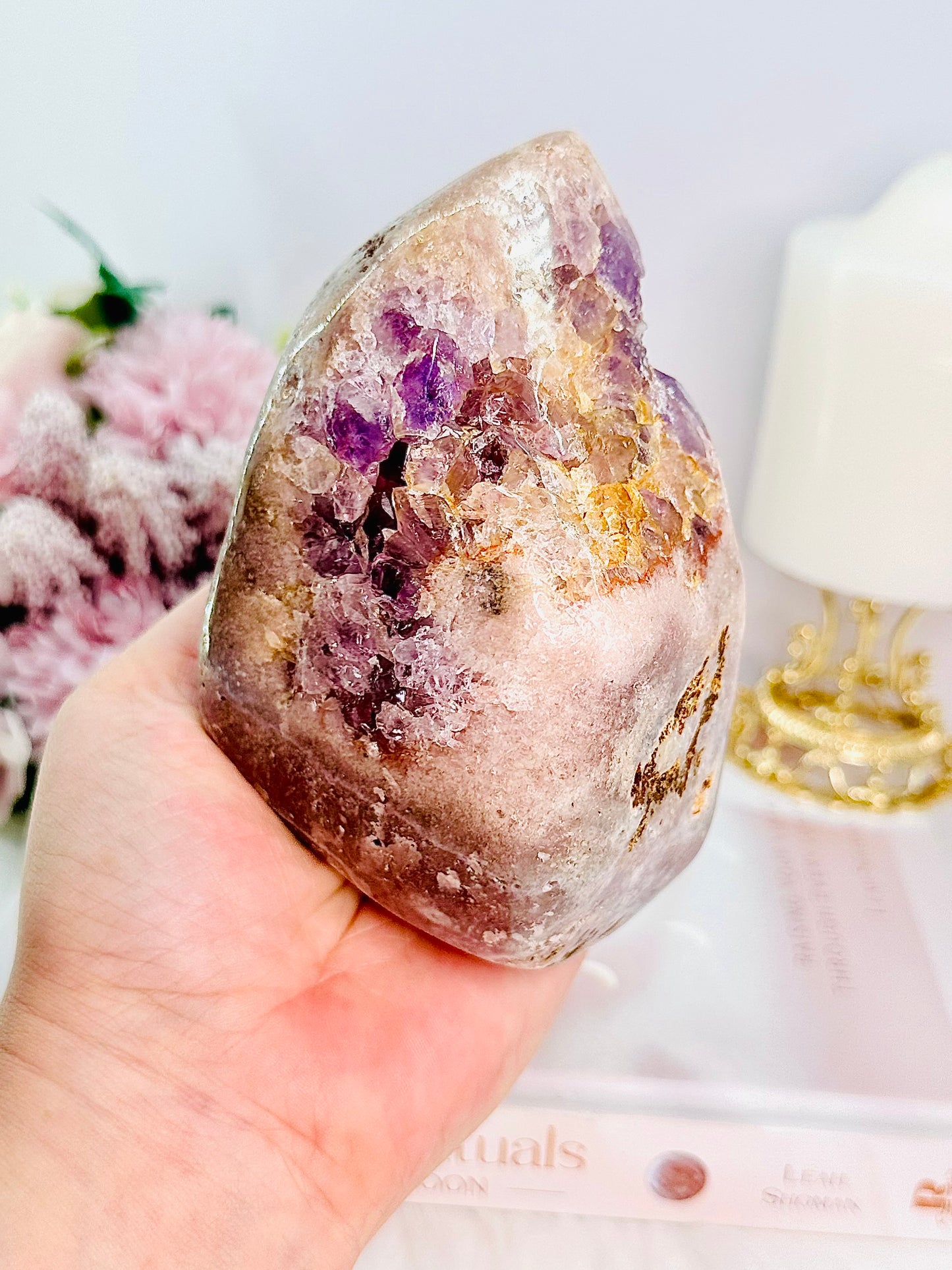 Absolutely FABULOUS 807gram Pink Amethyst X Amethyst High Grade Druzy Freeform From Brazil