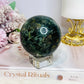 Large Green Jasper Druzy Sphere on Stand 490g