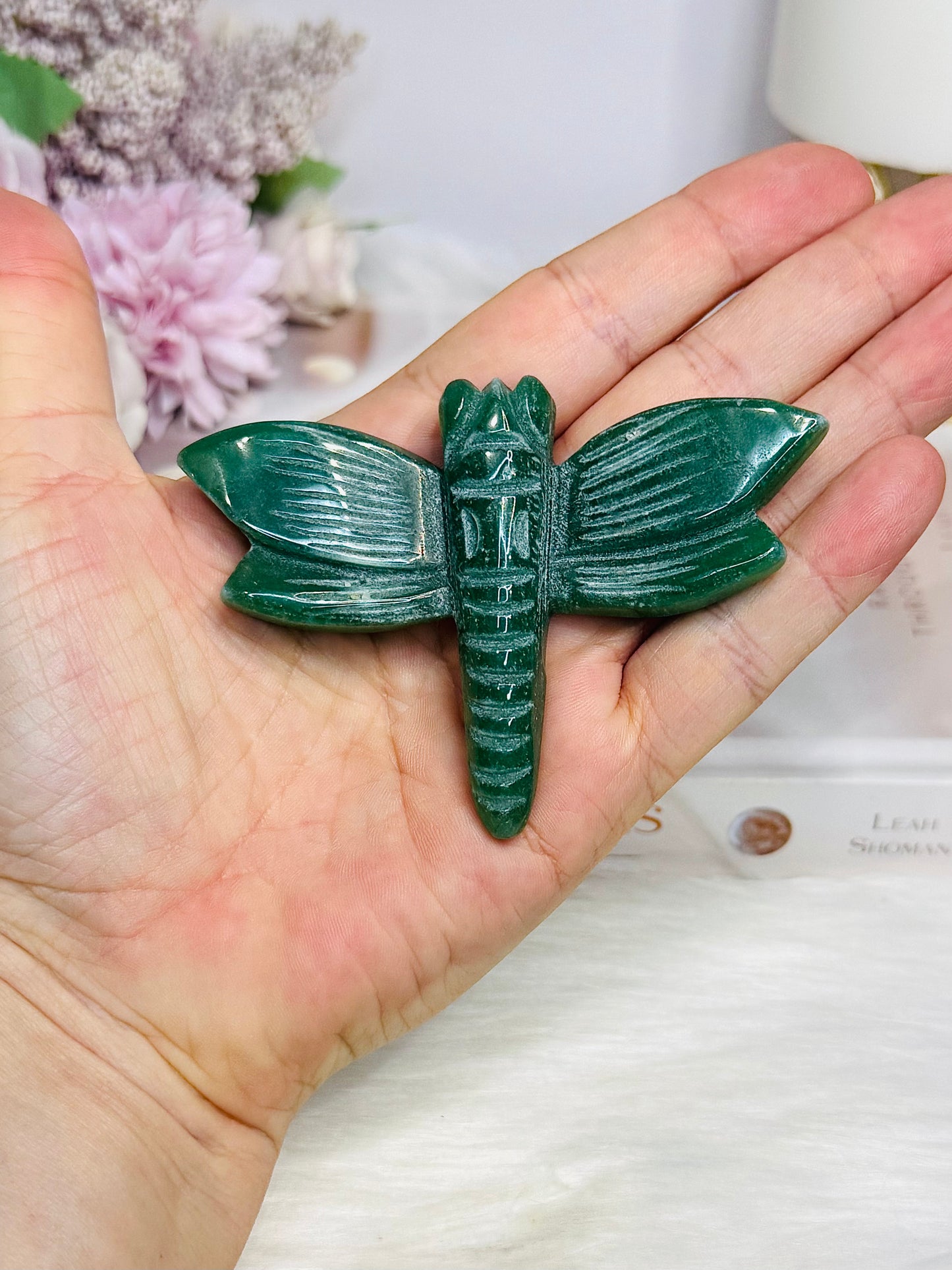 Green Aventurine Carved Dragonfly 6.5cm