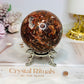 Large Money Agate Sphere on Stand 423g