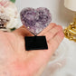 Beautiful 6cm Angel Aura Amethyst Cluster Heart on Stand From Brazil