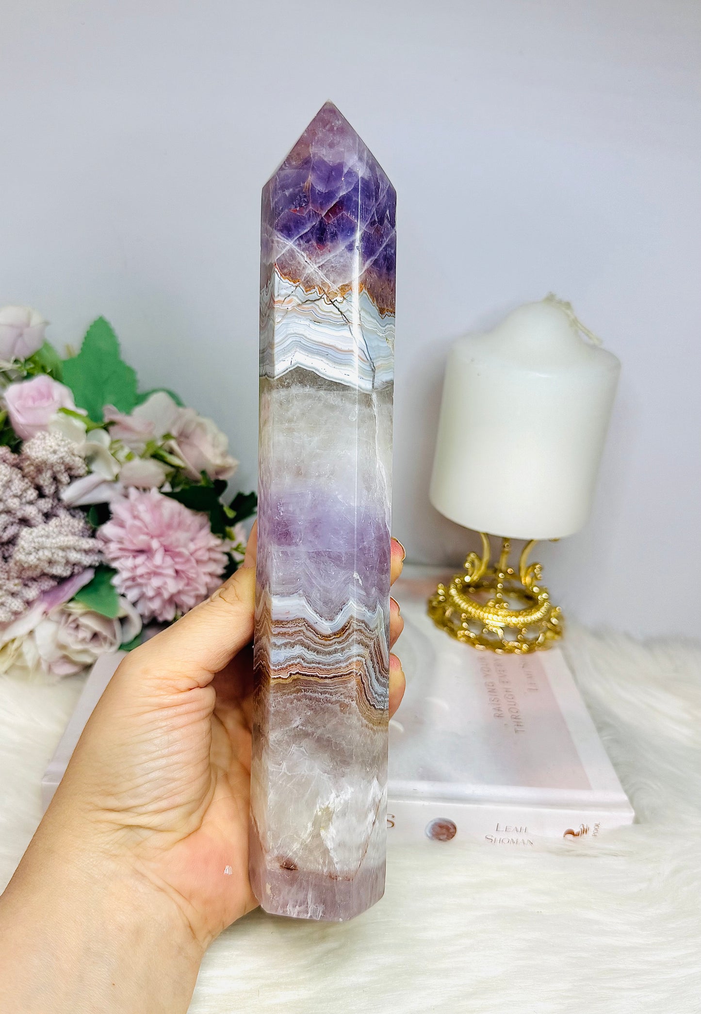 Large Amethyst X Agate Chunky Tower 23.5cm