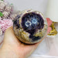 Large Chevron Amethyst Sphere on Stand 926g