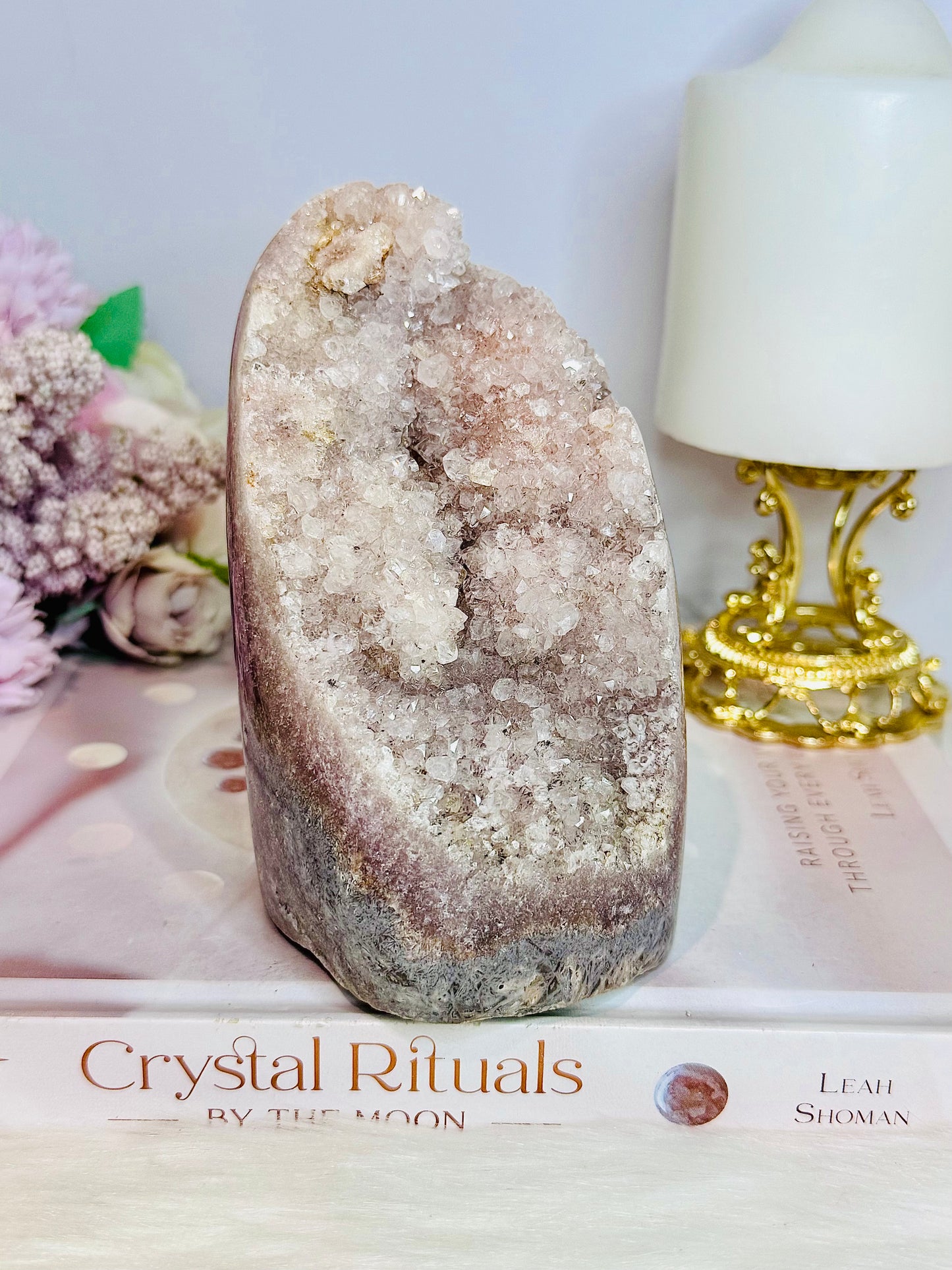 Pink Amethyst Natural Large Druzy Freeform From Brazil 1.02KG 14cm From Brazil