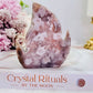 Stunning Druzy Pink Amethyst Carved Flame From Brazil 10cm