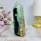 Large Green Brecciated Fluorite Tower 13cm