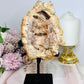 Large Pink Amethyst Druzy Geode On Stand From Brazil 904g