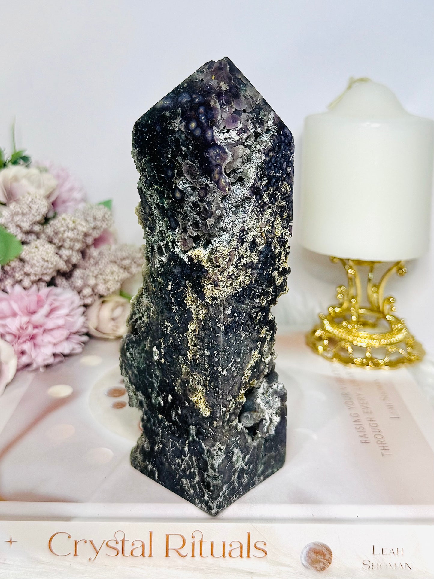Large Grape Agate Tower 17cm 602g