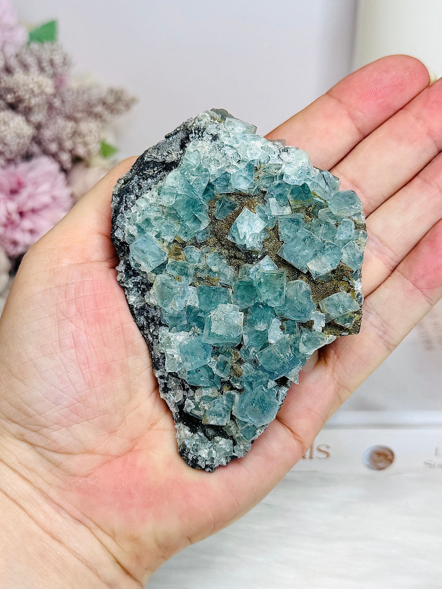 Rare Blue Cubed Fluorite Specimen 9cm 193g