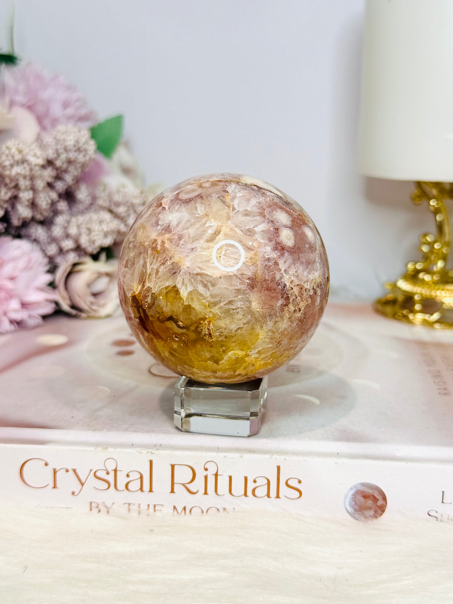 Pink Amethyst Sphere on Stand 301g