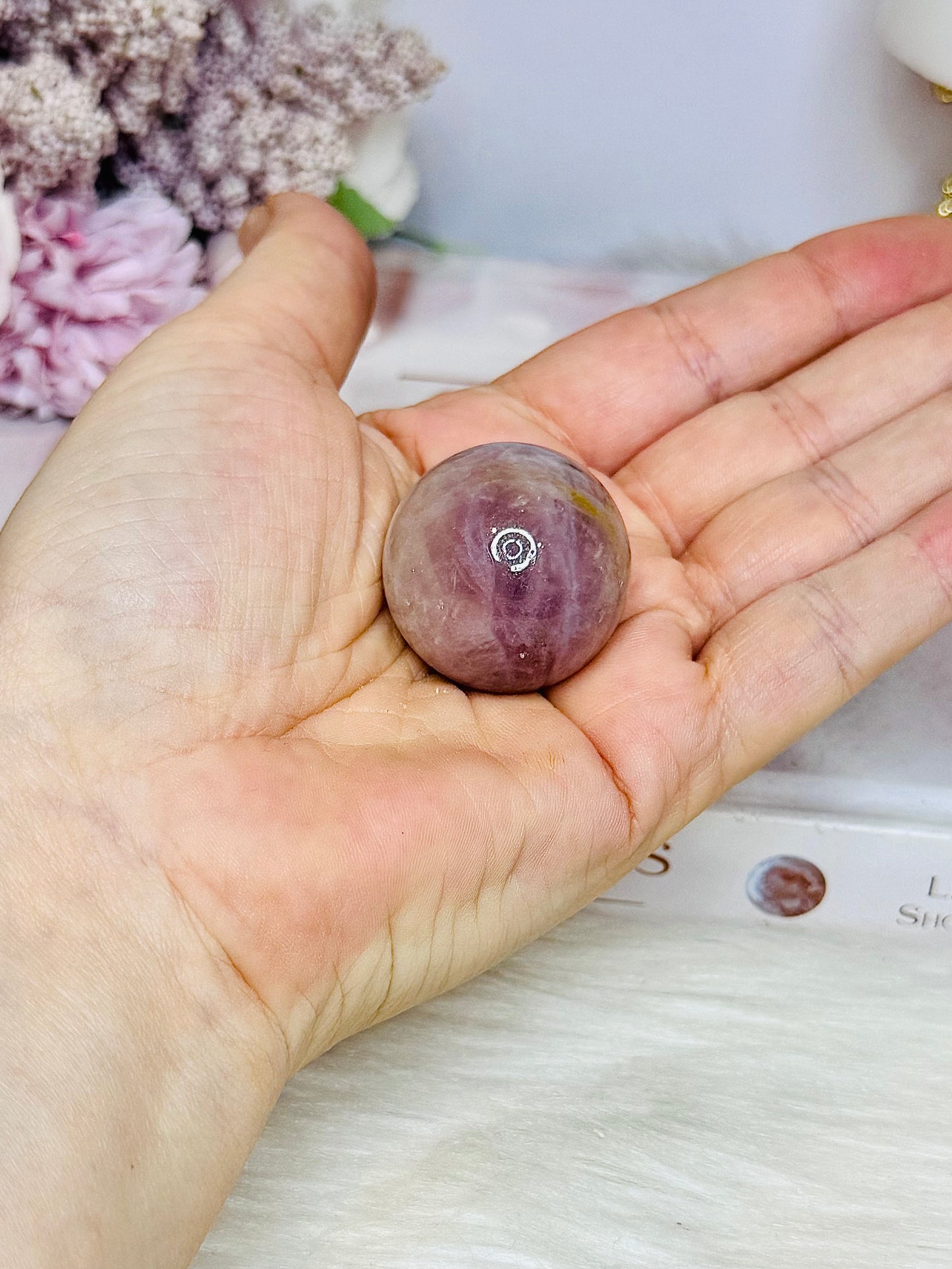 Small Lavender Rose Sphere on Stand