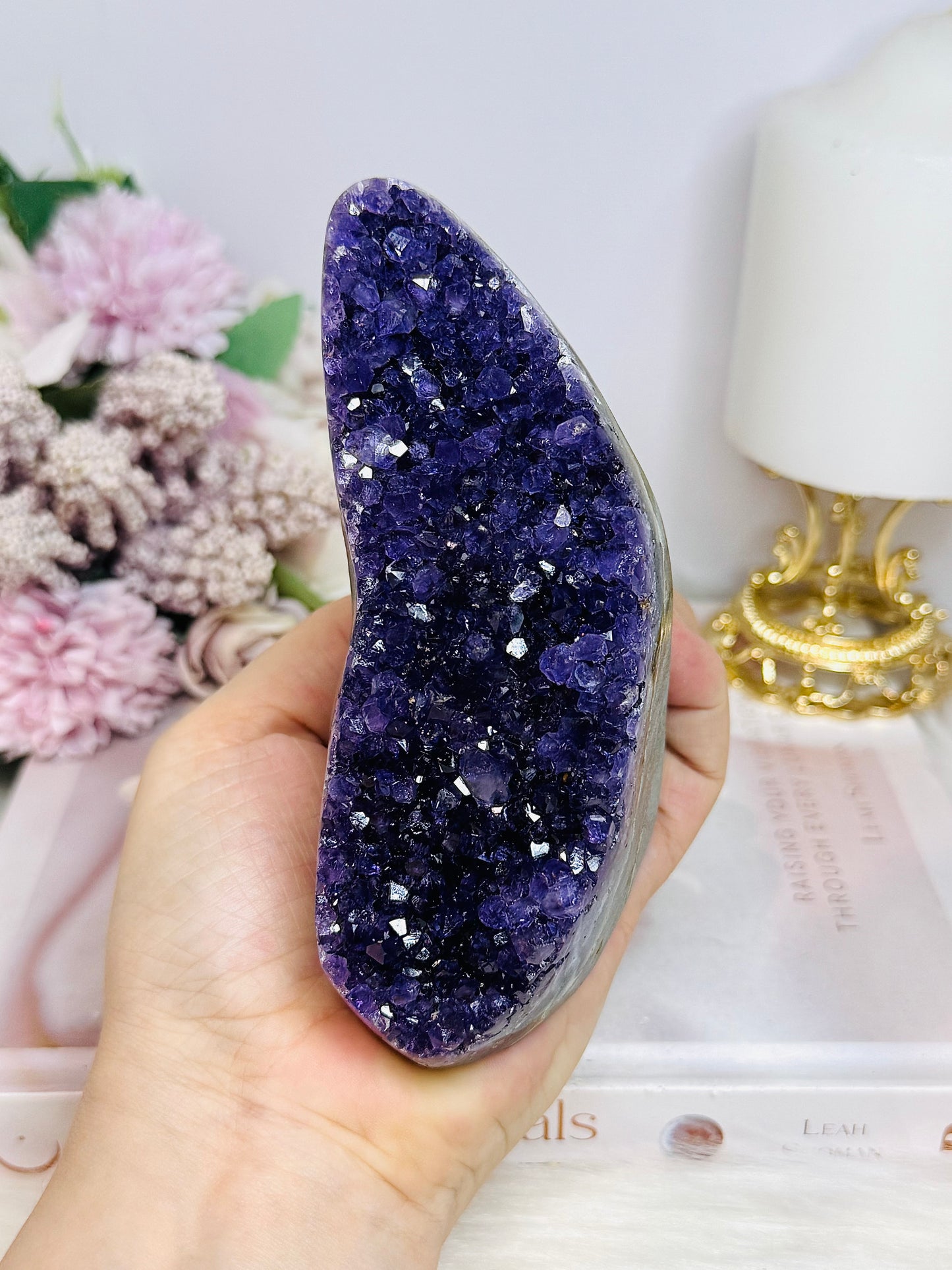 High Grade Deep Purple Amethyst Base Cut Cluster 10cm 609cm