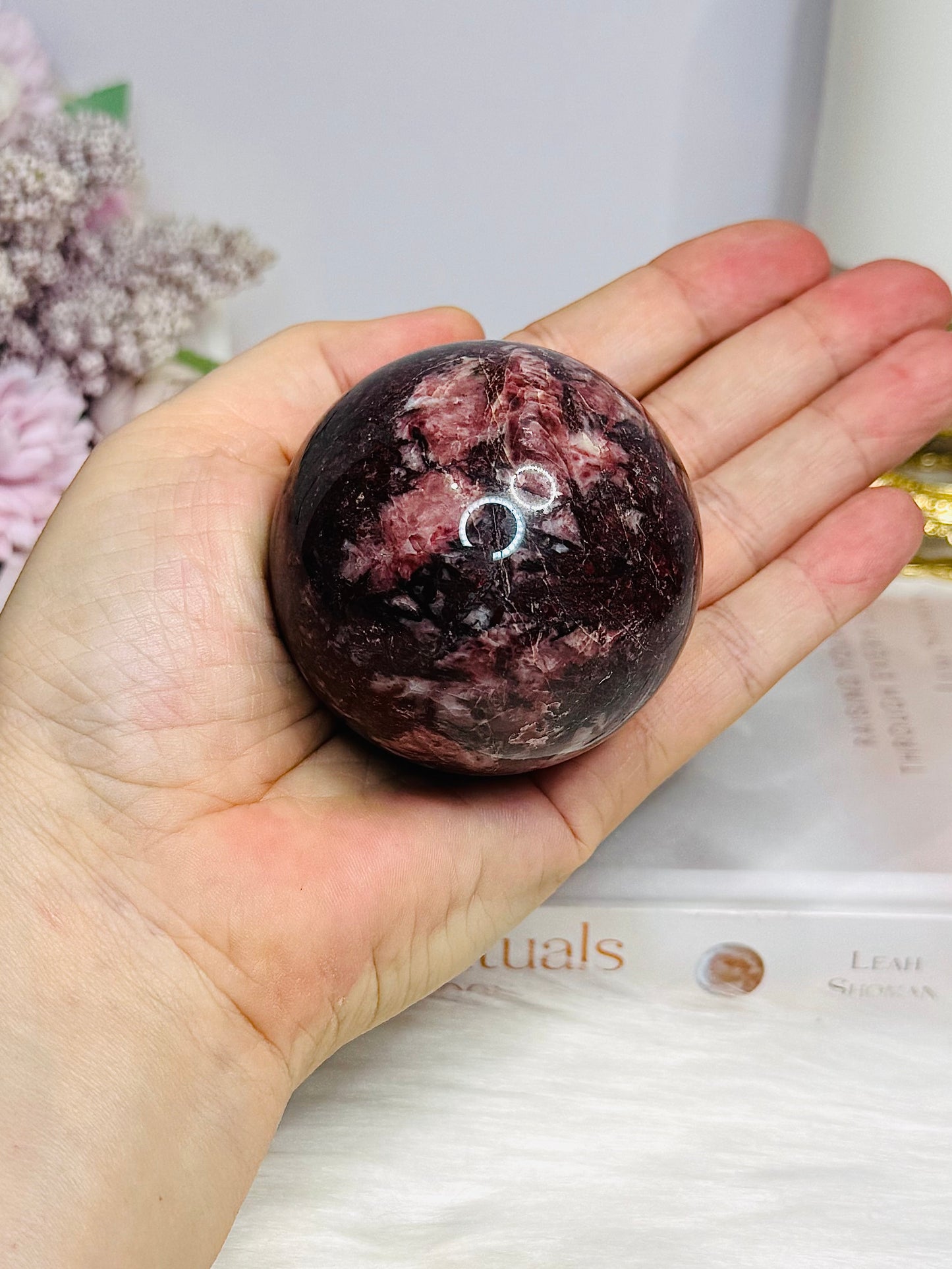 Large Red Jasper Sphere on Stand 340g