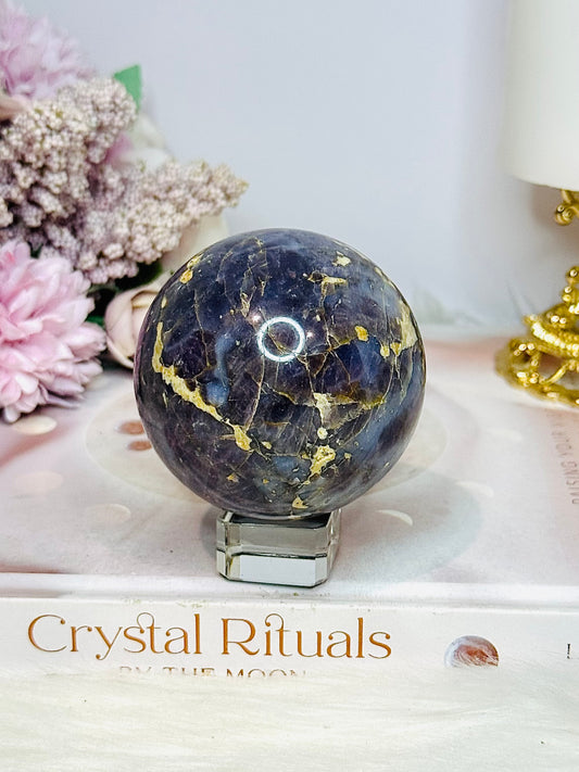 Large Lavender Rose Quartz Sphere on Stand 338g