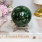 Large Green Diopside Sphere on Stand 503g