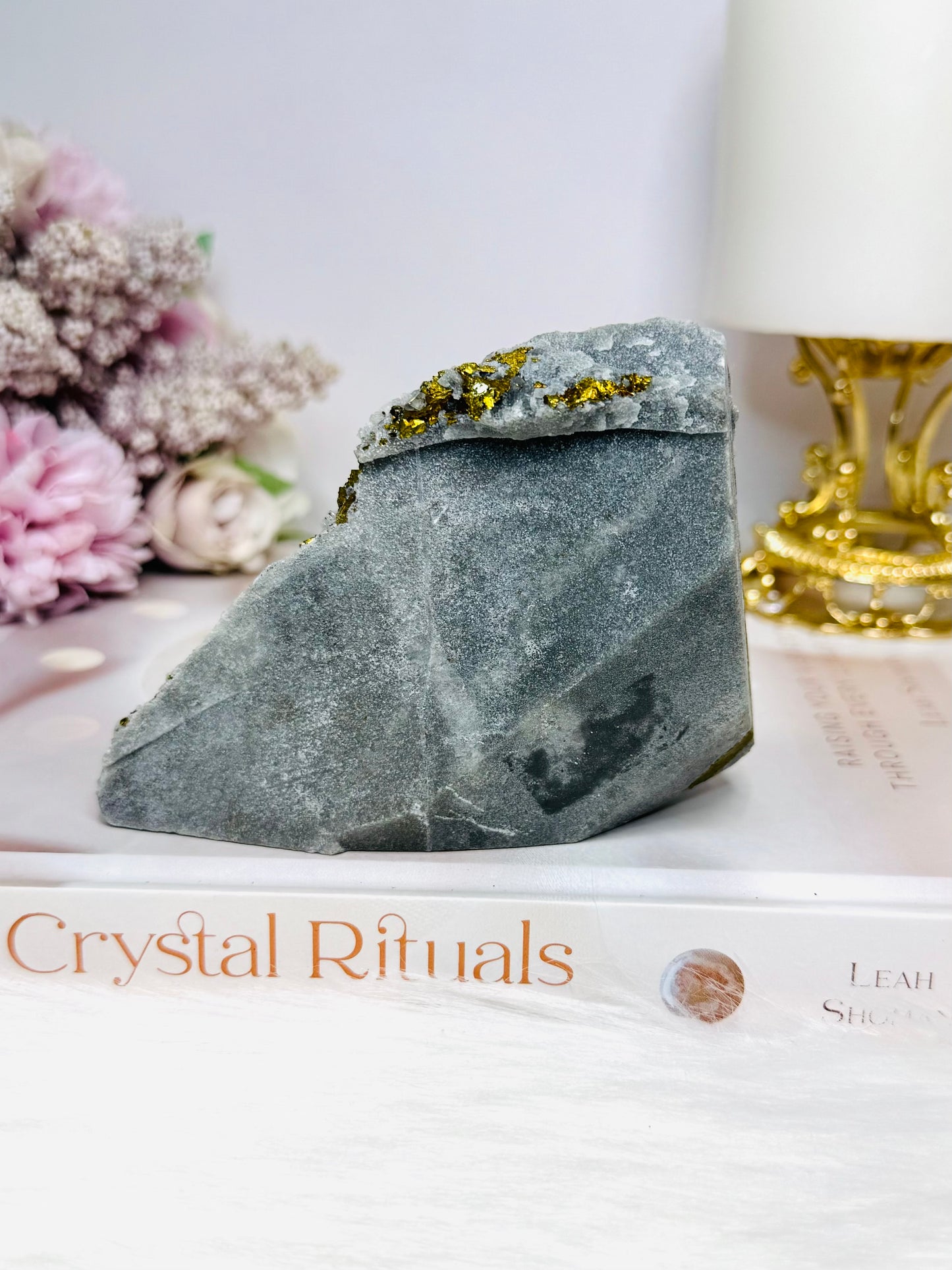 Chalcopyrite On Quartz Specimen 10cm 284g