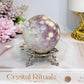 High Grade Pink Amethyst Druzy Sphere on Stand 288g