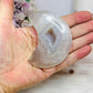 Druzy Agate Carved Moon 8cm