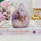 Classy & Fabulous Chunky 319gram Druzy Pink Amethyst Carved Flame | Freeform From Brazil