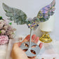 Purple Labradorite Heart with Wings ~ Each piece is full of flash 18cm
