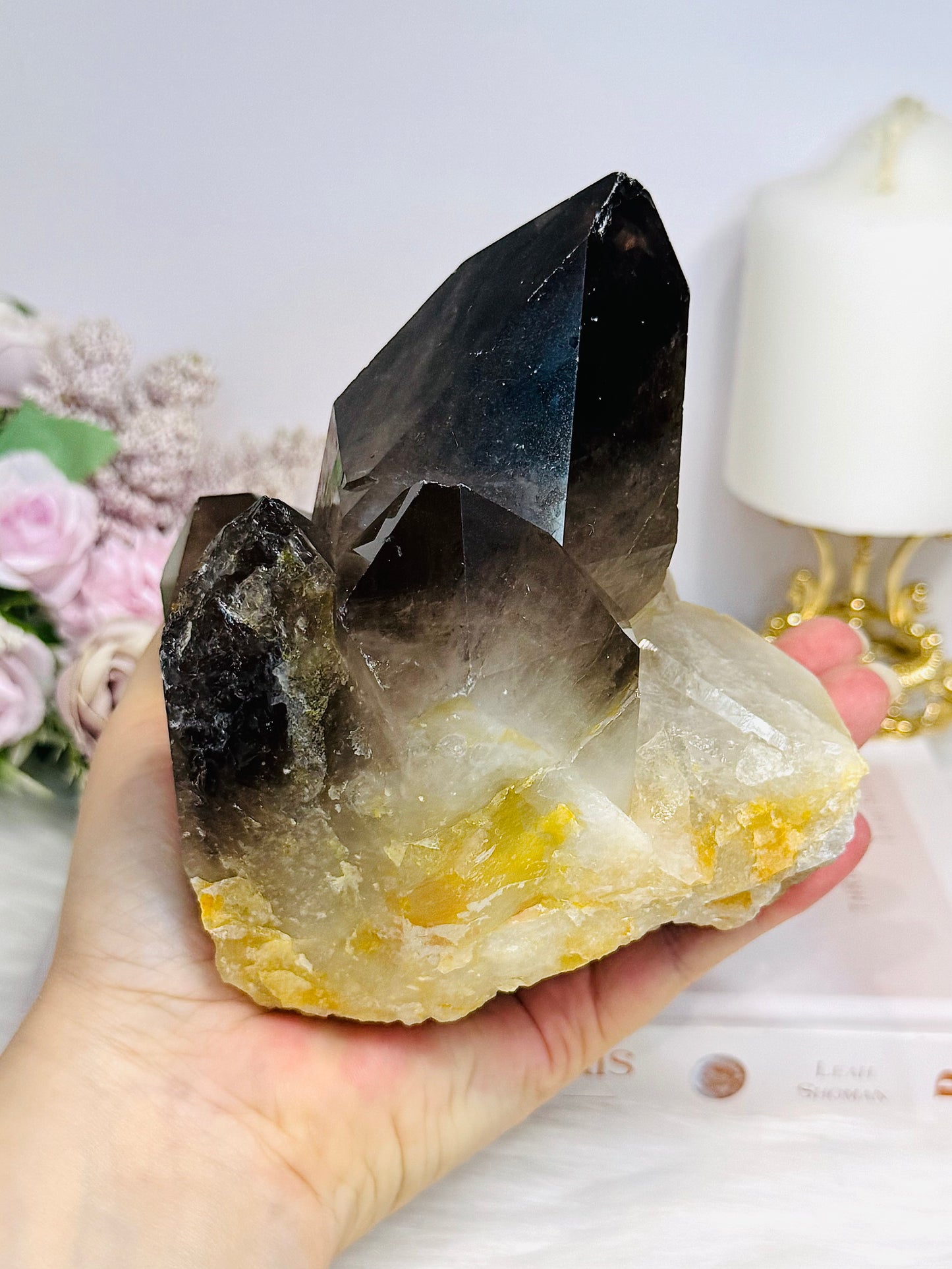 Large Smokey Quartz Cluster Freeform 1.3KG 13cm