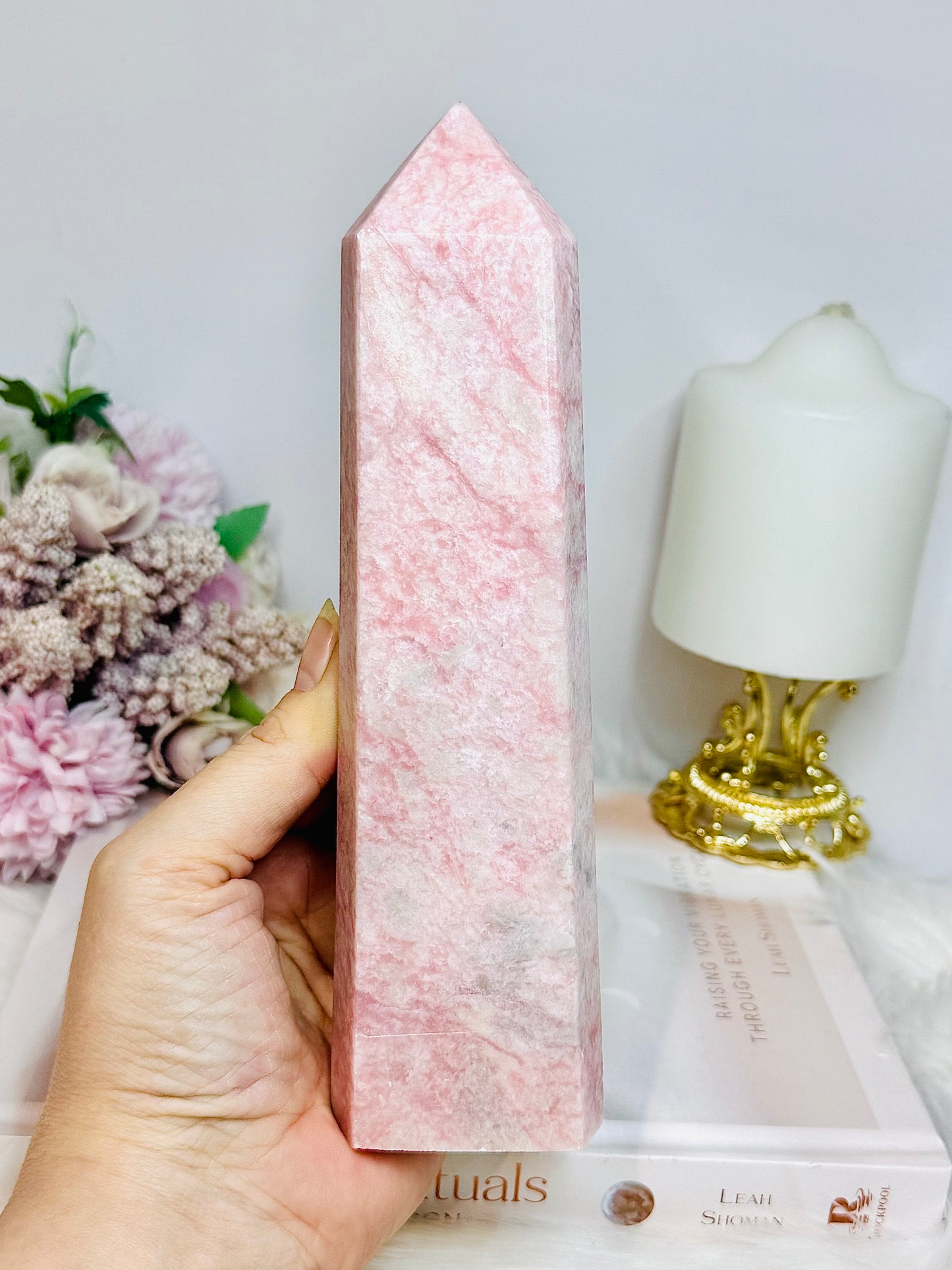 Pink Opal Large Tower 19cm