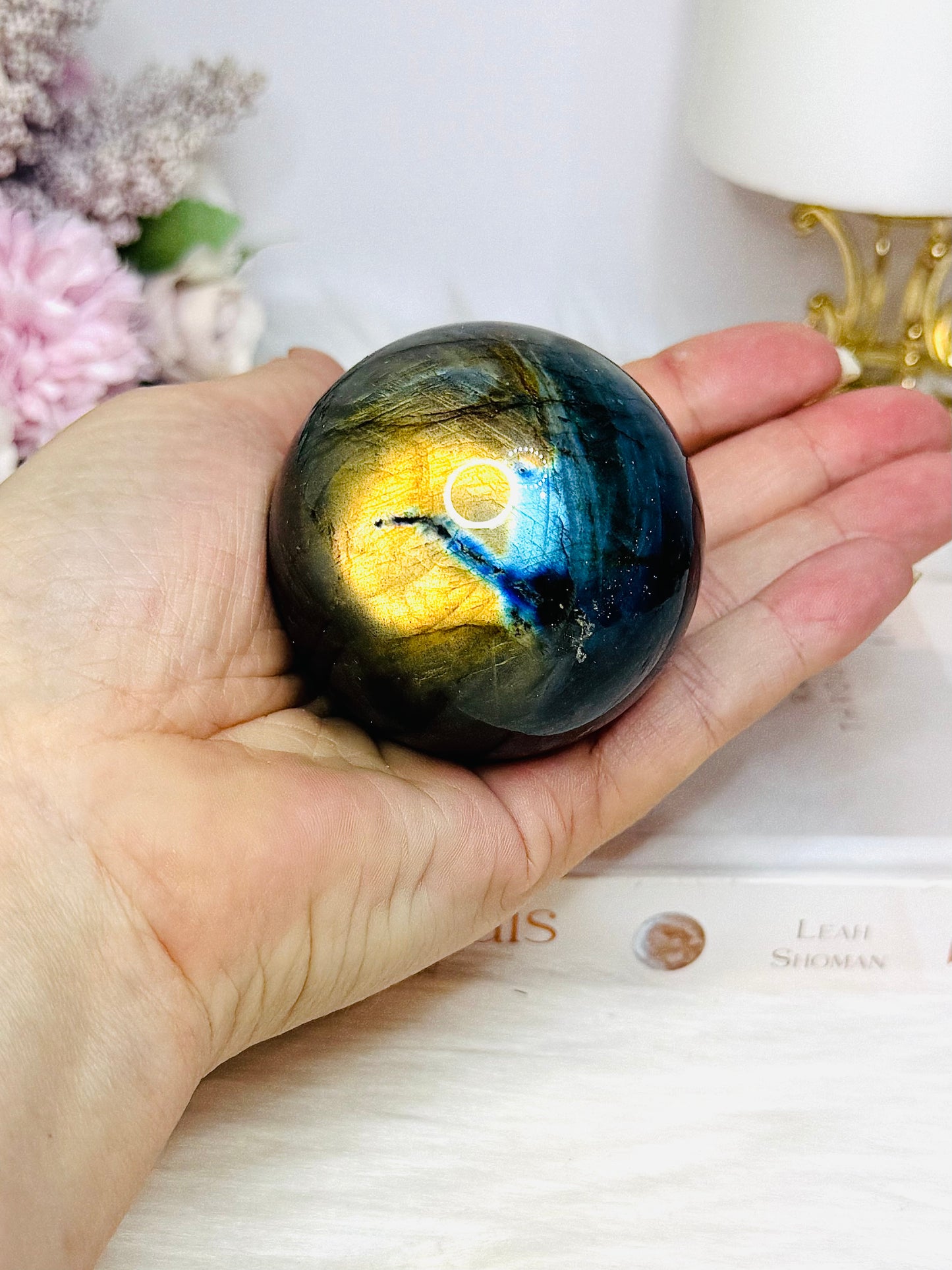 Labradorite Sphere on Stand 251g