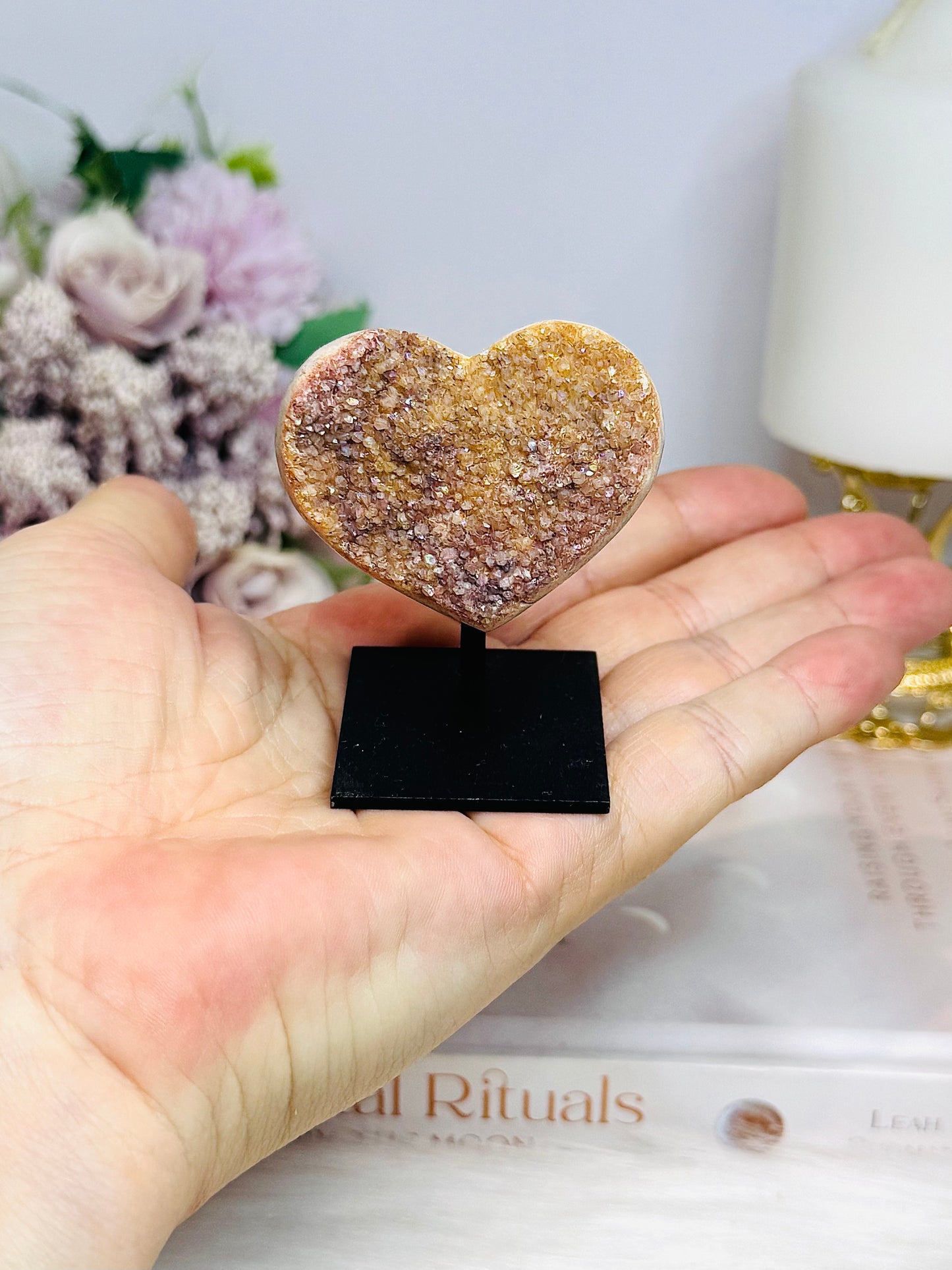 Amethyst Carved Heart On Stand From Brazil 6cm