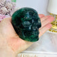 Large Green Fluorite Carved Skull 8cm 544g