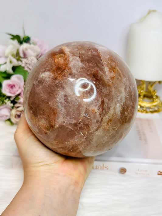 Huge Narural Fire | Hematoid Quartz Sphere on Stand 2.59KG
