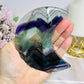 Fluorite Moon with Rainbows On Stand 11cm