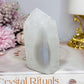 Chunky Blue Lace Agate Druzy Tower 8cm
