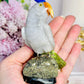 Large 11.5cm Jade Carved Parrot | Bird On Pyrite Stand From Brazil