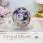 Large Chevron Amethyst Palm Stone (stand is display only)