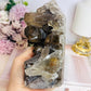 Smokey Quartz Cluster Tower 15cm 801g From Brazil (Points inconsistent not broken)