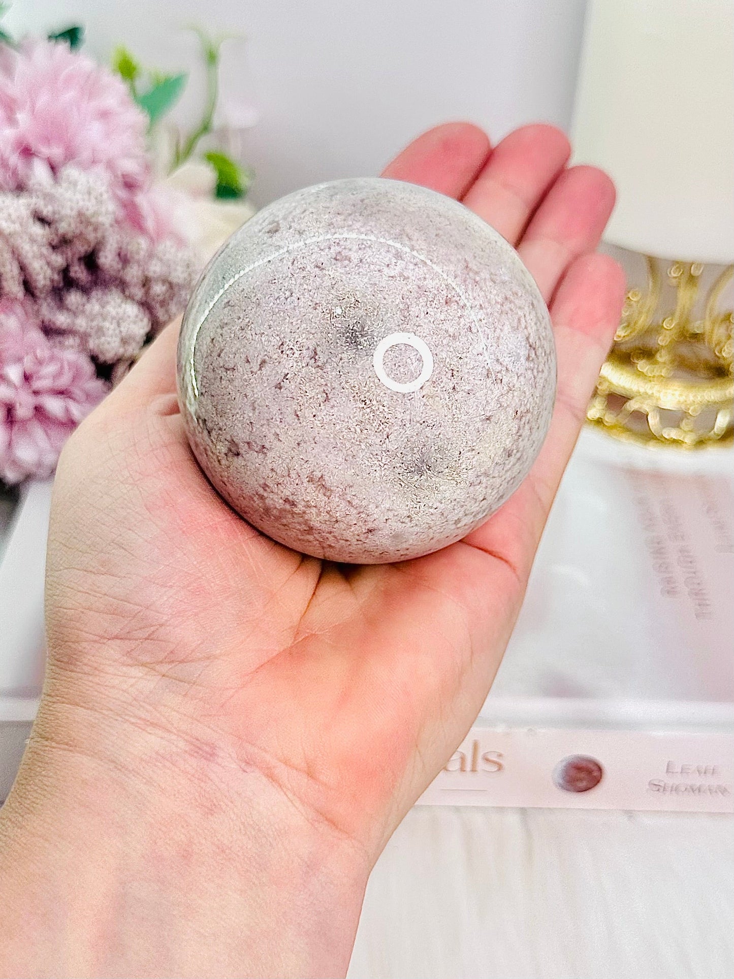 Large Pink Amethyst Sphere 401gram On Stand
