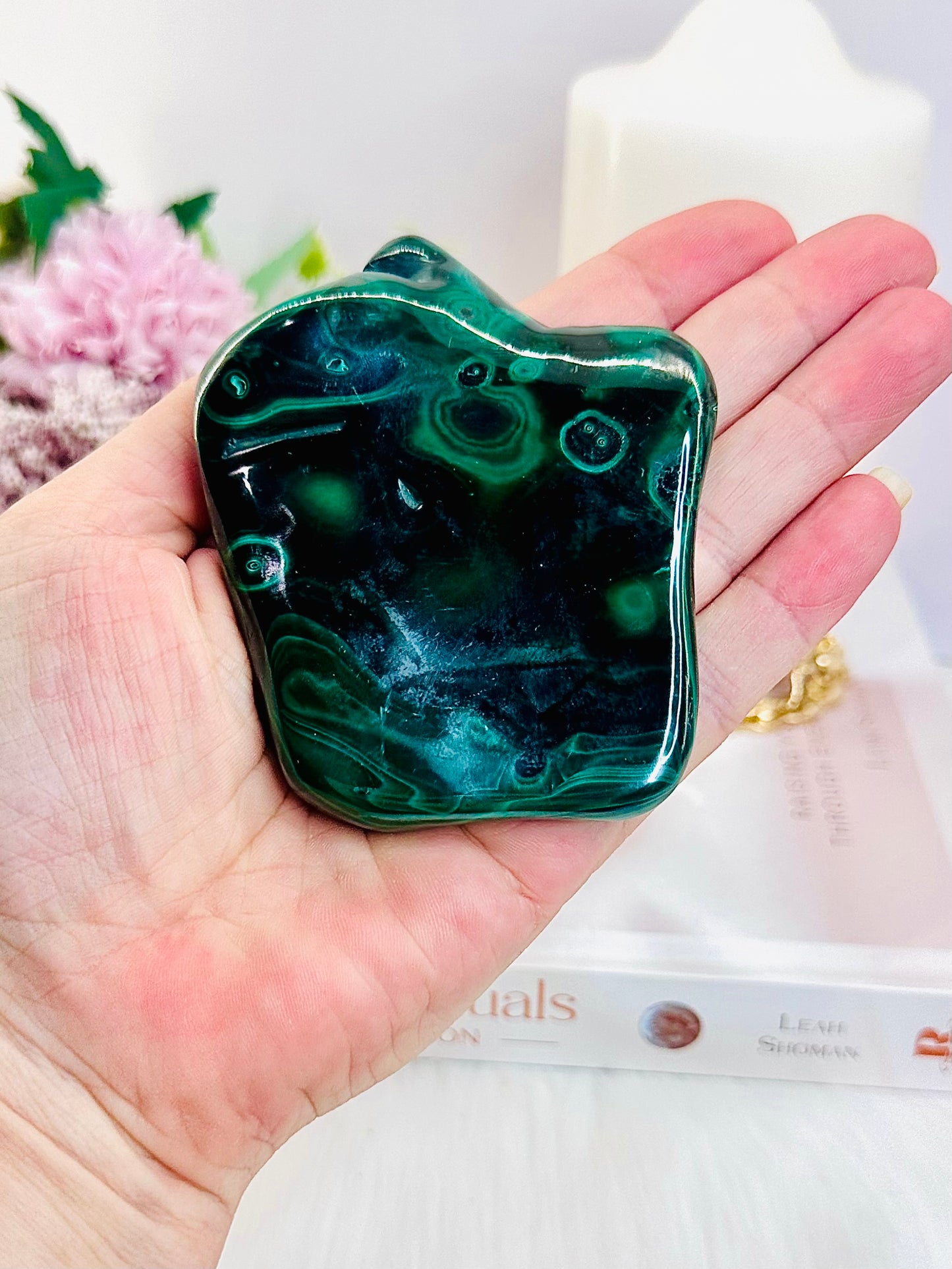 Amazing Natural Polished Malachite Freeform 9cm 174grams From Congo