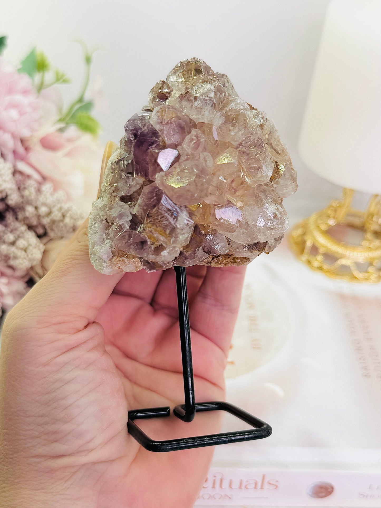 Druzy Pink Amethyst Cluster On Stand 12cm