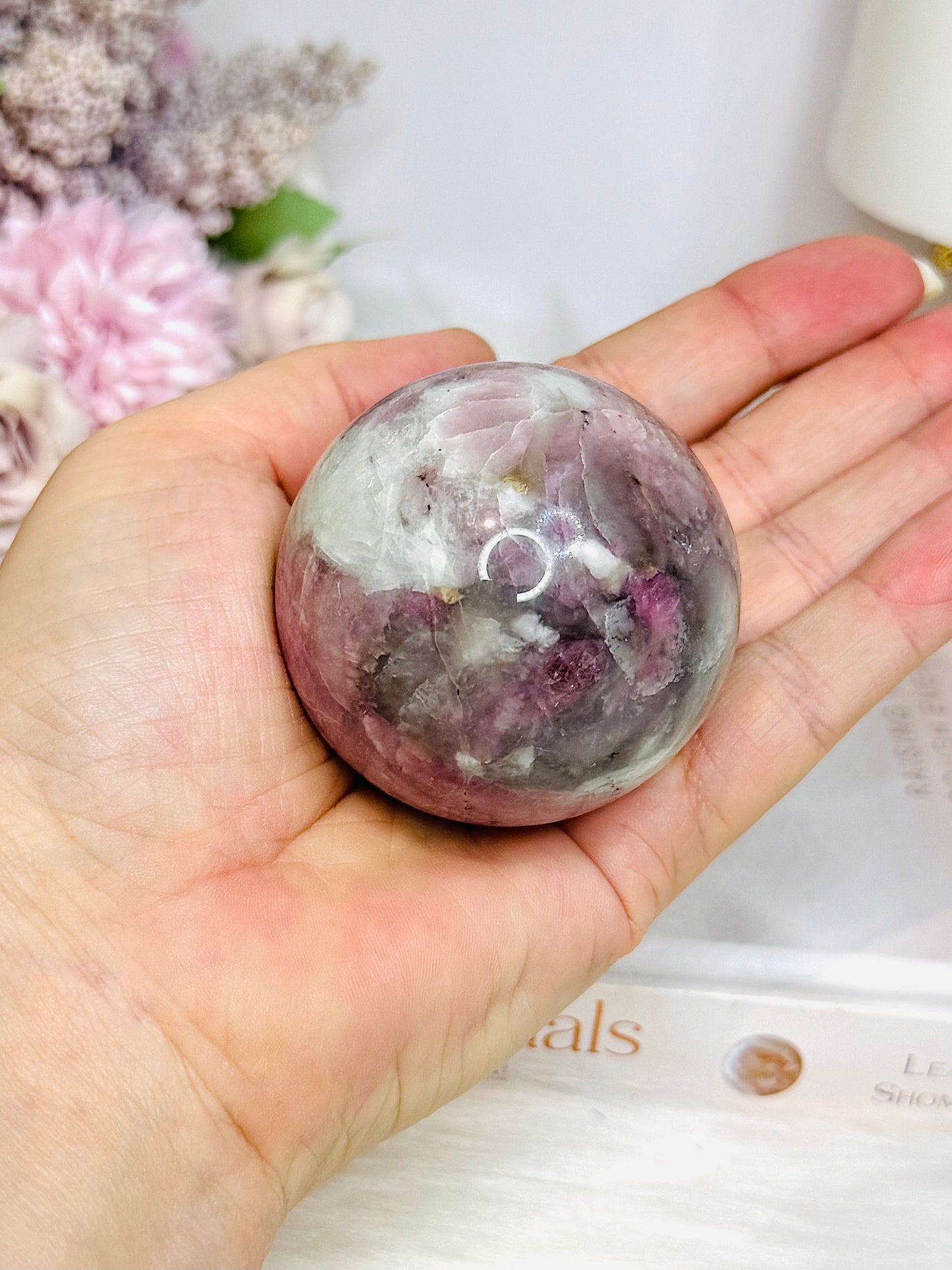 Pink Tourmaline Sphere On Stand 236g
