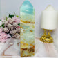 Large Sky Stone Quartz Druzy Tower 18cm