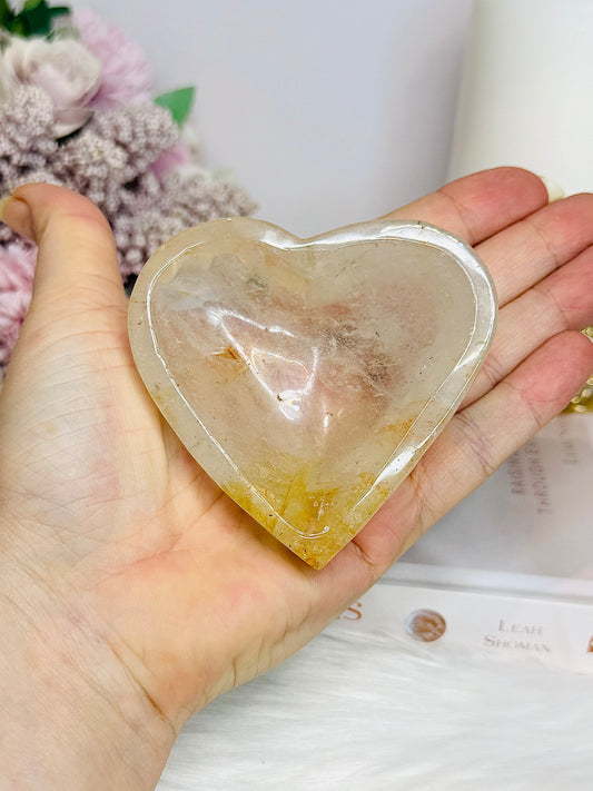 Golden Healer Carved Heart Bowl 7.5cm